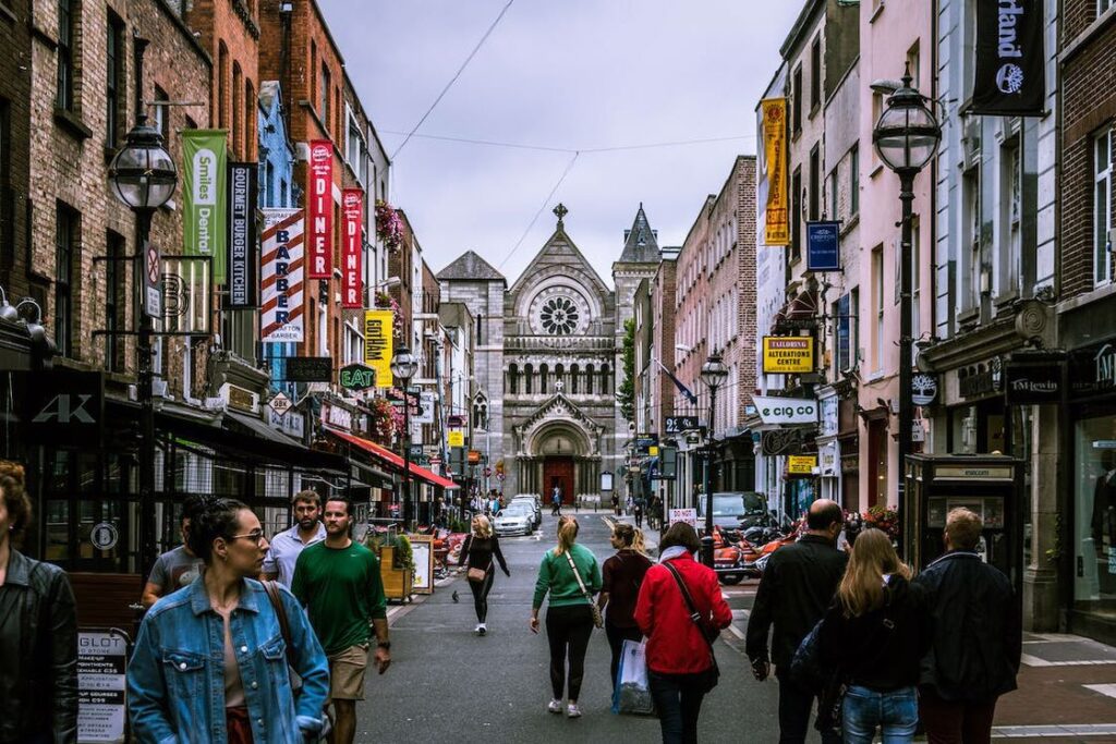 People walking on the streets in Dublin