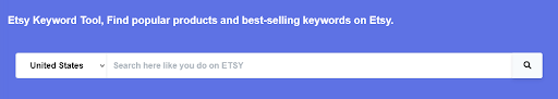 Etsy keyword tool search bar