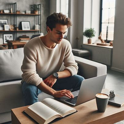 young adult working on a laptop