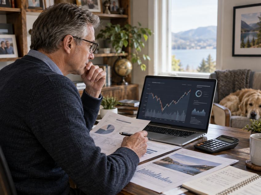 investor comparing retirement expenses